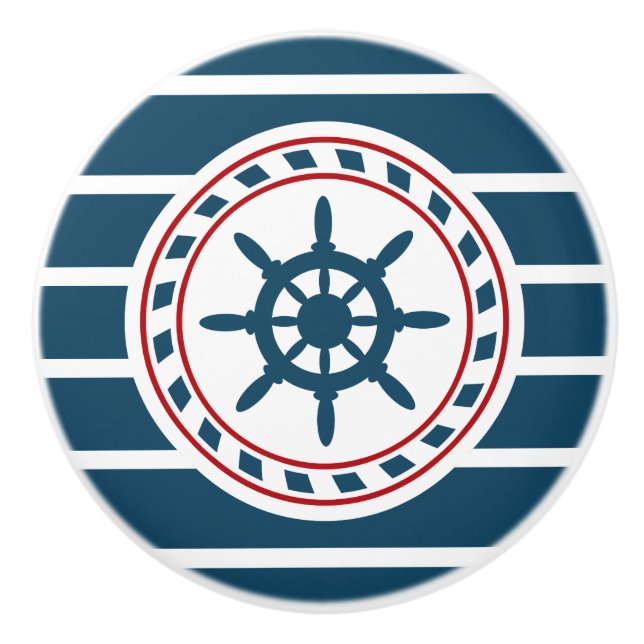 Bouton De Porte En Céramique Nautical design (Devant)