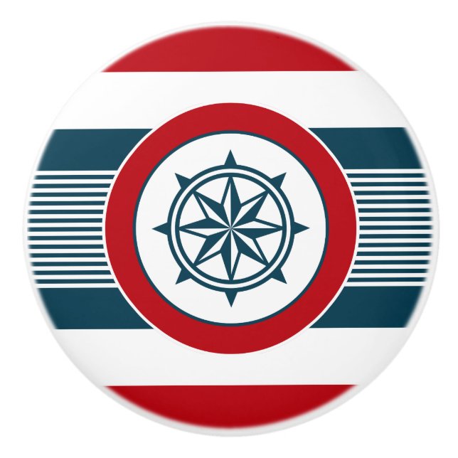 Bouton De Porte En Céramique Nautical design (Devant)