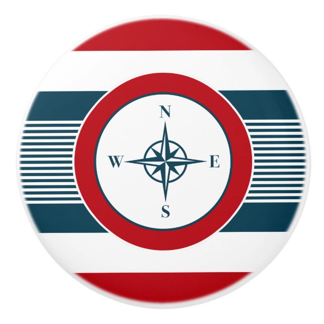 Bouton De Porte En Céramique Nautical design (Devant)
