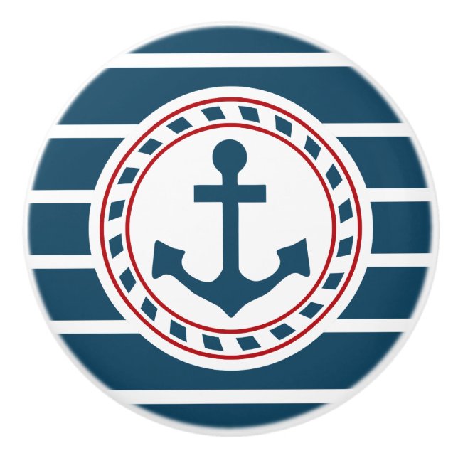 Bouton De Porte En Céramique Nautical design (Devant)