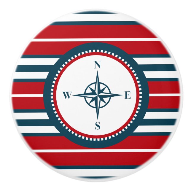 Bouton De Porte En Céramique Nautical design (Devant)