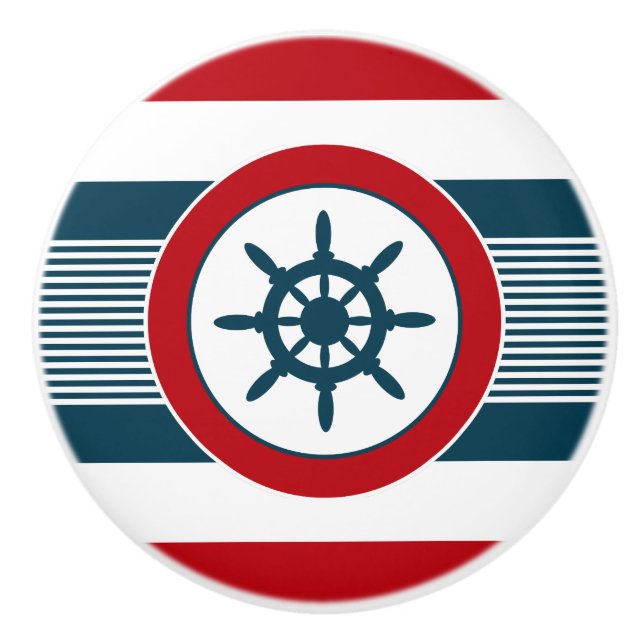 Bouton De Porte En Céramique Nautical design (Devant)