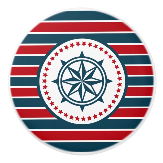 Bouton De Porte En Céramique Nautical design (Devant)
