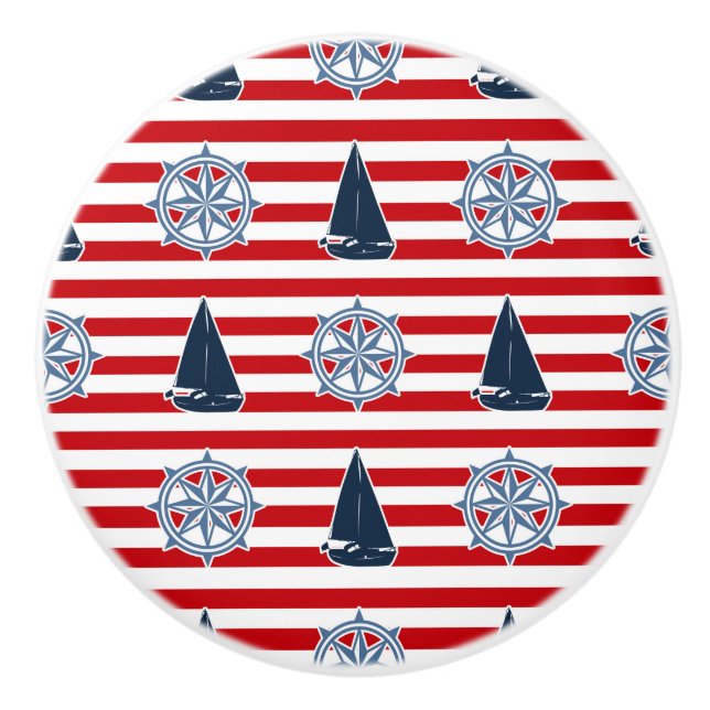 Bouton De Porte En Céramique Nautical design (Devant)