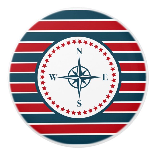 Bouton De Porte En Céramique Nautical design (Devant)