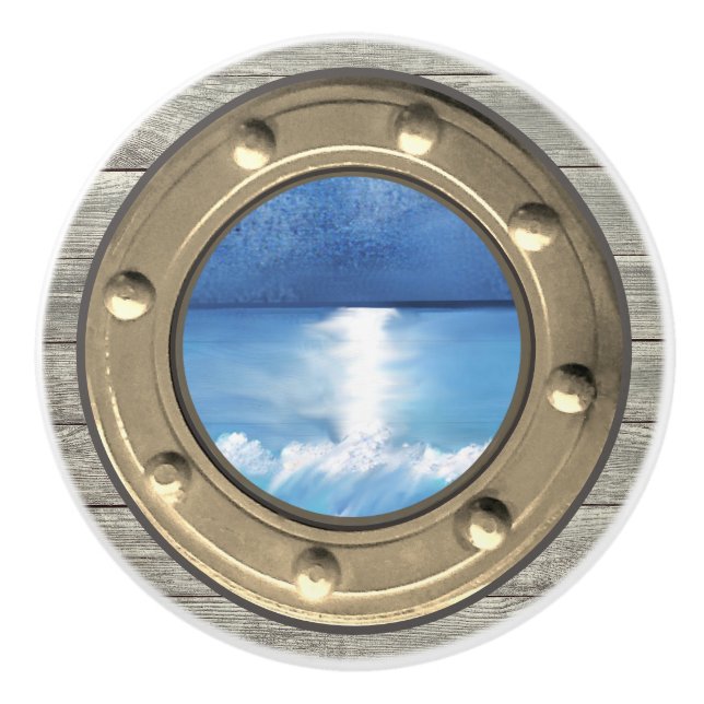 Bouton De Porte En Céramique Nautical Porthole Ceramic Pull (Devant)
