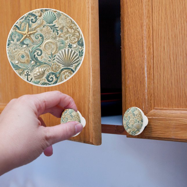 Bouton De Porte En Céramique Nautique Pearl Coast (Créateur téléchargé)