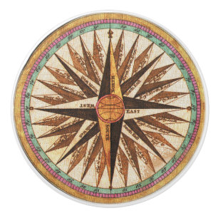 Bouton De Porte En Céramique Navigateur de boussole du navire Vintage nautique