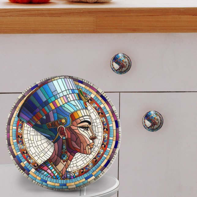 Bouton De Porte En Céramique Néfertiti égyptien - Art Mosaïque (Créateur téléchargé)