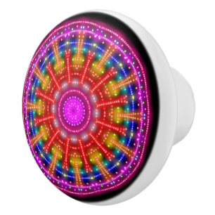 Bouton De Porte En Céramique Neon Medallion