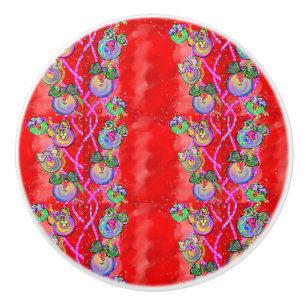 BOUTON DE PORTE EN CÉRAMIQUE NOËL