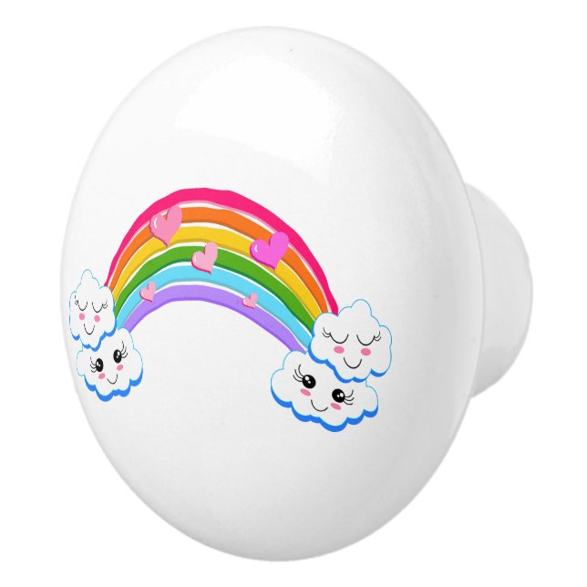 Bouton De Porte En Céramique Noeud arc-en-ciel (Droite)