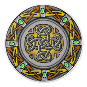 Bouton De Porte En Céramique Noeud de celtic d'image numérique d'acier, de cui