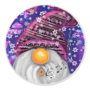 Bouton De Porte En Céramique Noeud En Céramique De Noël Gnome En Casquette Viol