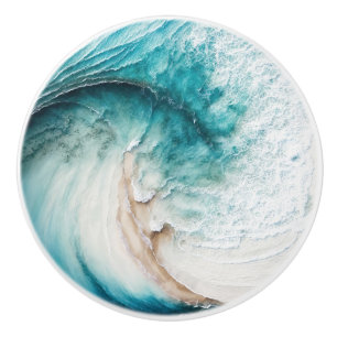 Bouton De Porte En Céramique Noeud en céramique de peinture d'onde Abstraite