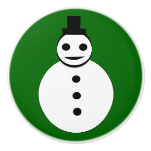 Bouton De Porte En Céramique Noeud en céramique Snowman souriant