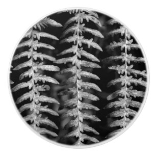 Bouton De Porte En Céramique Noir et blanc Feuille Dresser Knob