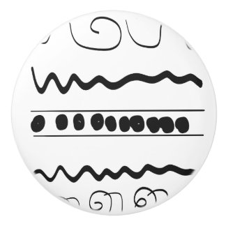 Bouton De Porte En Céramique Noir et blanc modelé autour de la traction de