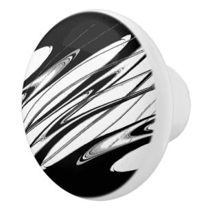 Bouton De Porte En Céramique Noir et blanc moderne