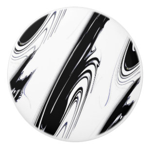 Bouton De Porte En Céramique Noir et blanc moderne