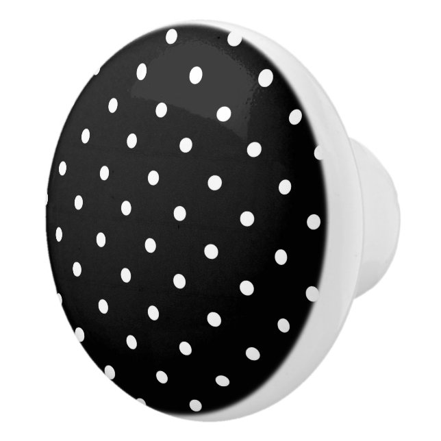 Bouton De Porte En Céramique Noir et blanc Polka Dot Ceramic Knob (Droite)