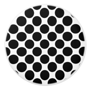 Bouton De Porte En Céramique Noir et blanc Polka point Ceramic Knob