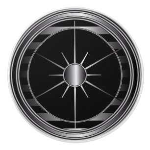 Bouton De Porte En Céramique Noir et équilibre d'étoile d'argent