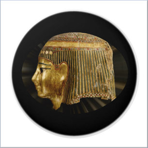 Bouton De Porte En Céramique Noir et or égyptien antique