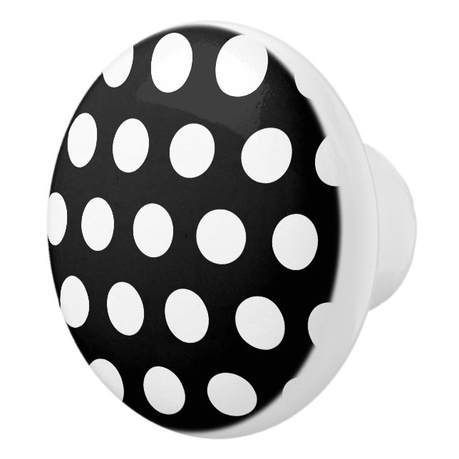 Bouton De Porte En Céramique Noir Polka Dot Ceramic Knows (Droite)