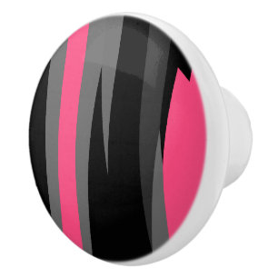 Bouton De Porte En Céramique Noir rose et gris