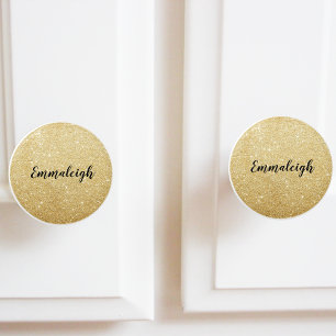 Bouton De Porte En Céramique Nom du monogramme de la Parties scintillant d'or