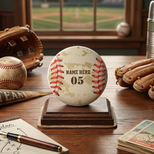 Bouton De Porte En Céramique Nom Numéro Rétro Baseball Vintage Personnalisé