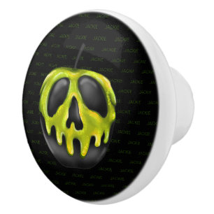 Bouton De Porte En Céramique Nom personnalisé mignon goth empoisonné pomme su