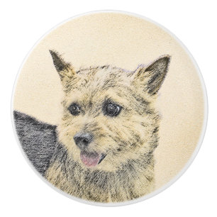 Bouton De Porte En Céramique Norwich Terrier Peinture - Cute Original Chien Art