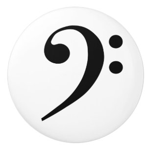 Bouton De Porte En Céramique Notation du symbole de musique Clef Black Bass
