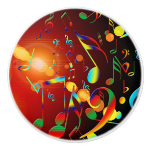 Bouton De Porte En Céramique Notes musicales de danse