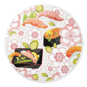 Bouton De Porte En Céramique Nourriture japonaise : Sushi Motif 2