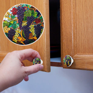 Bouton De Porte En Céramique Nouveau Faux Raisins de verre tendus Ceramic Knob