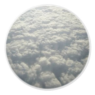 BOUTON DE PORTE EN CÉRAMIQUE NUAGES DE FLUFFE BLANC