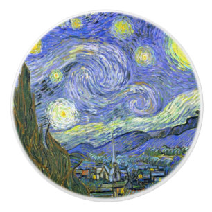 Bouton De Porte En Céramique Nuit étoilée par Vincent Van Gogh