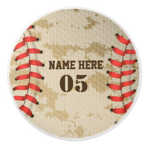 Bouton De Porte En Céramique Numéro de base-ball Vintage personnalisé Rétro