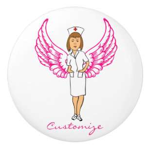 Bouton De Porte En Céramique Nurse Angel Wings Thunder_Cove