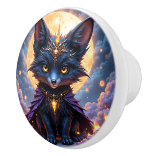 Bouton De Porte En Céramique Nyx – Gardien du Clair de Lune.