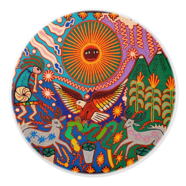 Bouton De Porte En Céramique Oaxaca Mexique Mexique Mexique Tribal maya Art Boh (Devant)