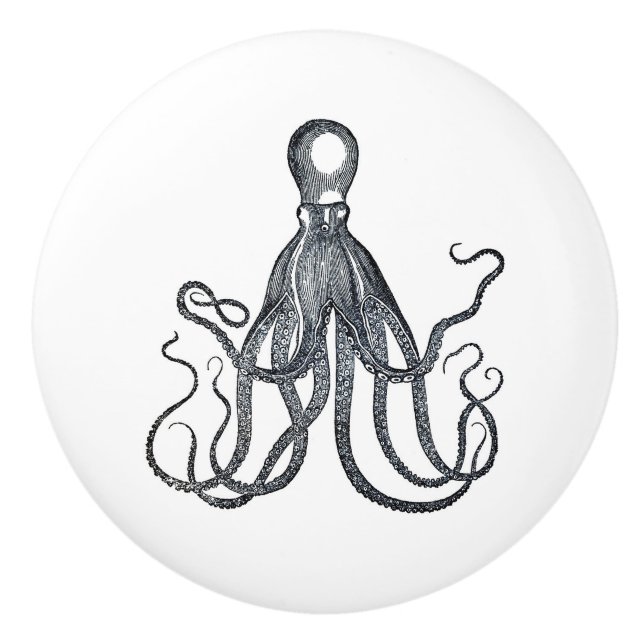 Bouton De Porte En Céramique Octopus avec de longs tentacules| Kraken| Cthulhu (Devant)