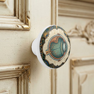 Bouton De Porte En Céramique Œil Art Déco Anatomie Ophtalmologie