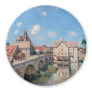 Bouton De Porte En Céramique OEuvre d'Alfred Sisley - Le Pont de Moret