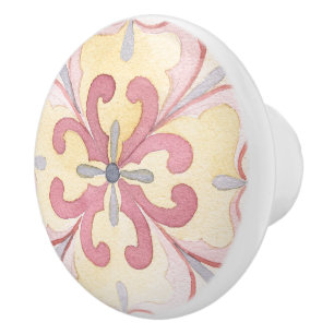 Bouton De Porte En Céramique OEuvre d'aquarelle cool Décor de cuisine fleurie r