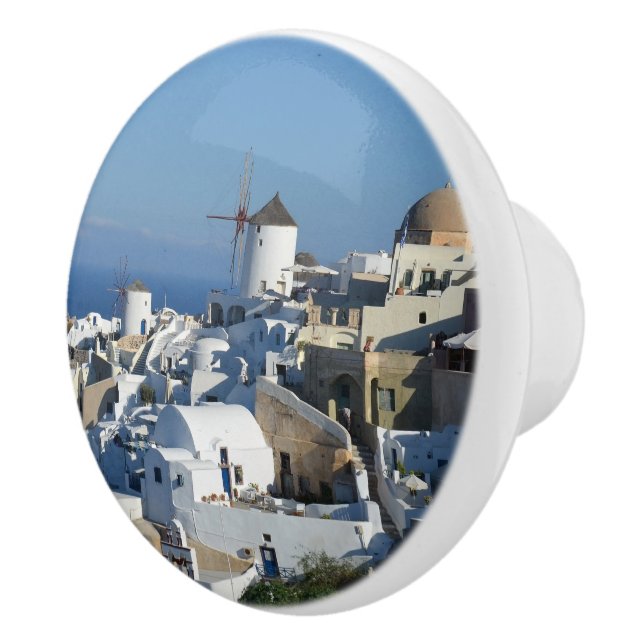 Bouton De Porte En Céramique Oia Santorini Dresser Knob (Droite)