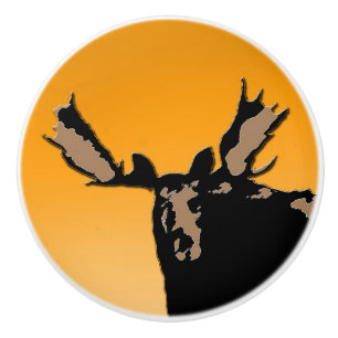 Bouton De Porte En Céramique Oie au coucher du soleil - Art original de la faun